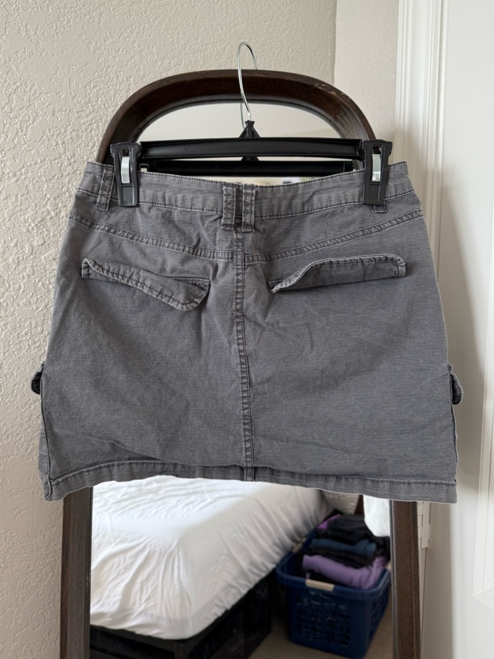 Altar'd State Charcoal Smocked Mini Skirt - Picture 2 of 5